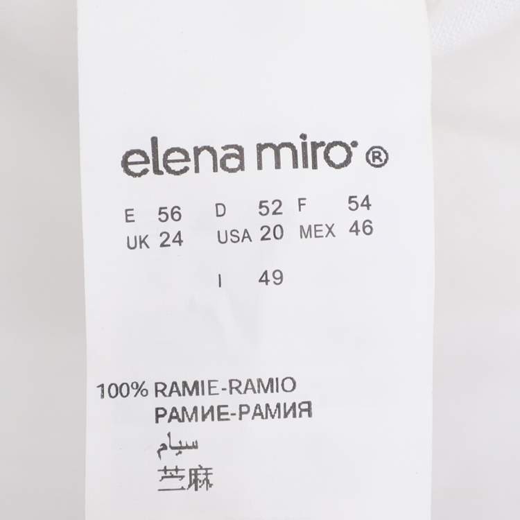 Pre Owned Elena Miro White Linen Button Front Shirt XXXL