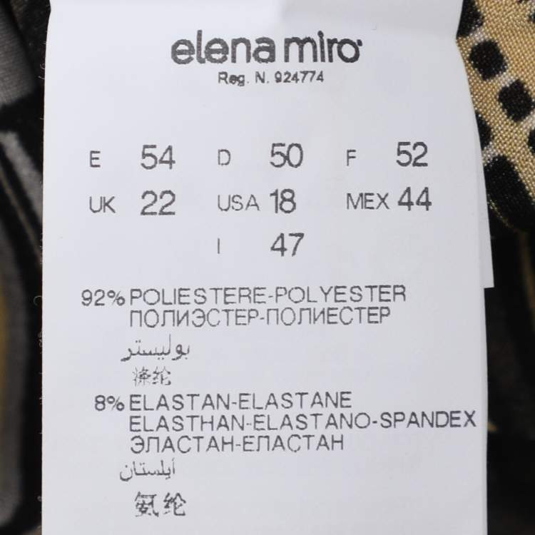 Pre Owned Elena Miro Multicolor Printed Jersey Full Sleeve T-Shirt XXL