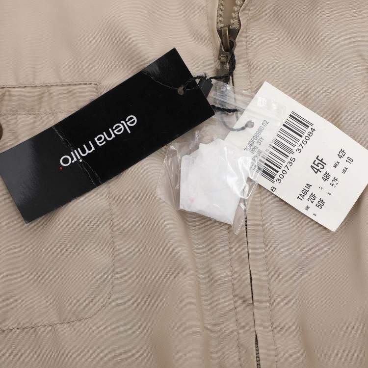 Pre Owned Elena Miro Sport by Elena Miro Beige Nylon Jacket XL
