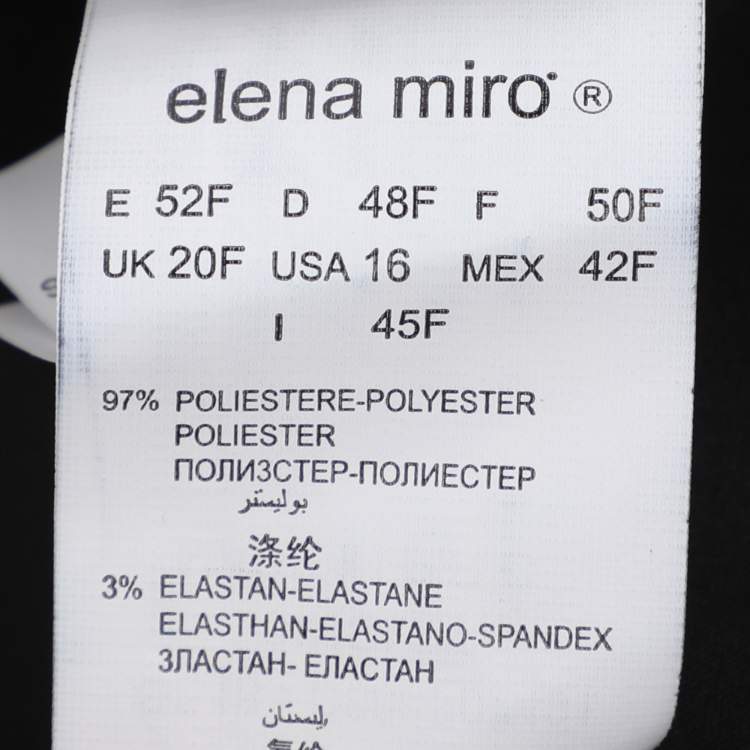 Pre Owned Elena Miro Black Satin Crystal Embellished Sleeveless Camisole L