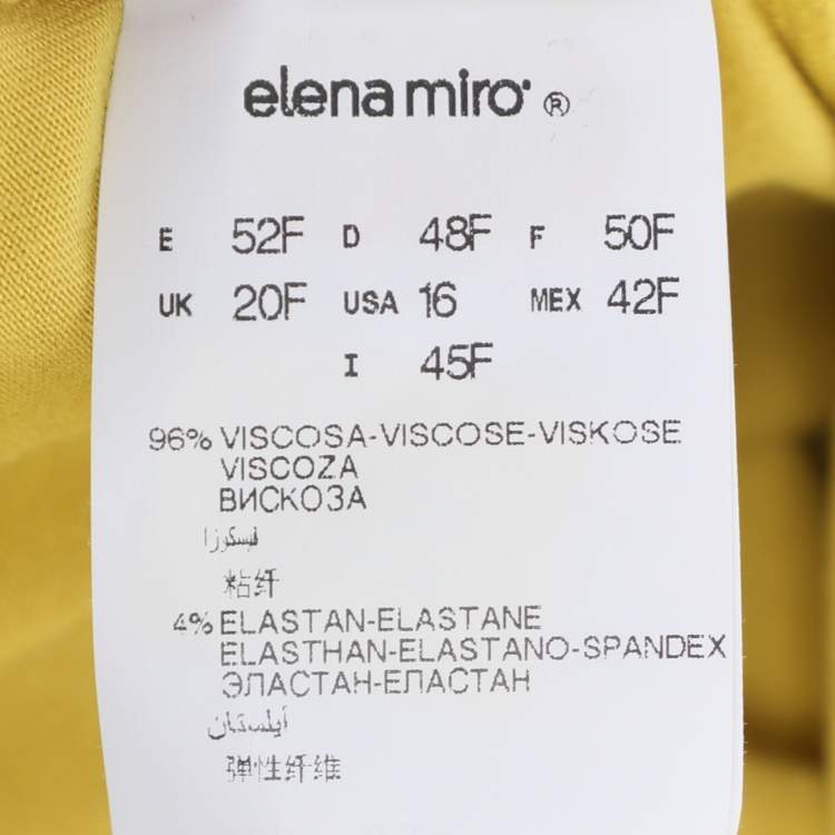 Pre Owned Elena Miro Yellow Jersey V Neck Tops 