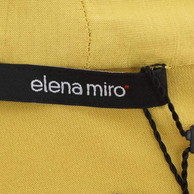 Pre Owned Elena Miro Yellow Jersey V Neck Tops 