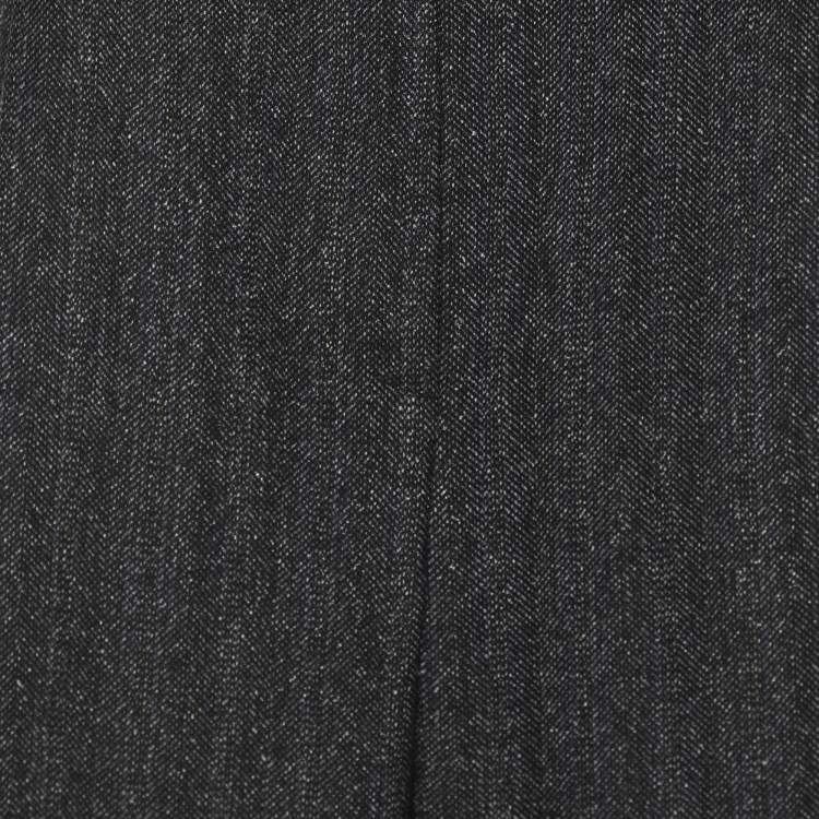 Pre Owned Elena Miro Grey Wool Blend Wide Leg Trousers XL