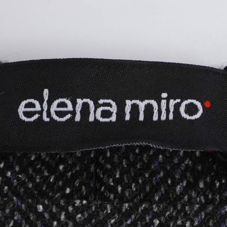 Pre Owned Elena Miro Grey Wool Blend Wide Leg Trousers XL