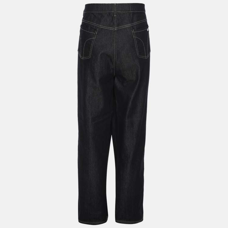 Pre Owned Elena Miro Indigo Blue Stretch Denim Wide Leg Jeans XL