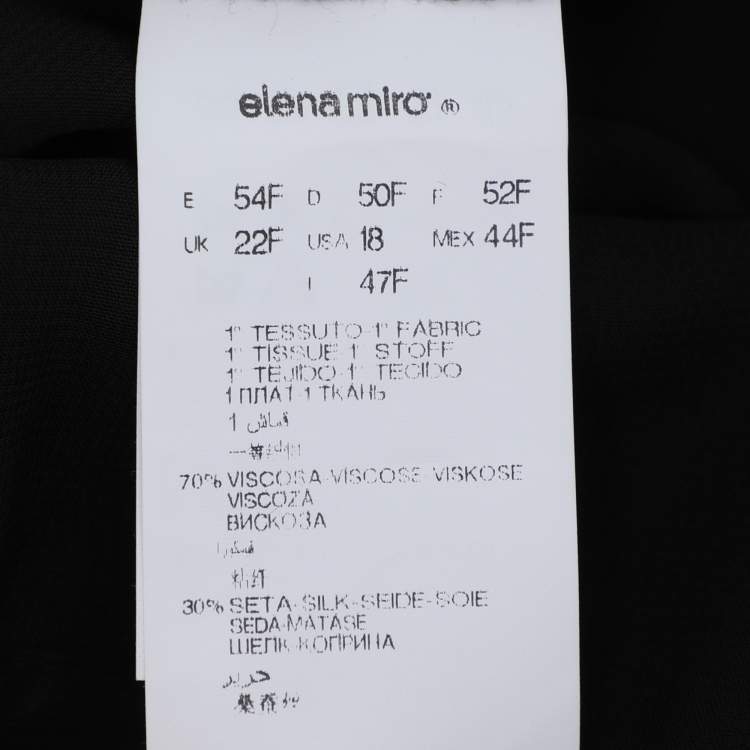 Pre Owned Elena Miro Black Devore Shirt and Skirt Set XL