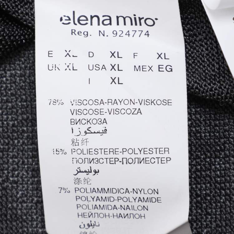 Pre Owned Elena Miro Grey Shimmered Lurex Knit Shrug Top XL