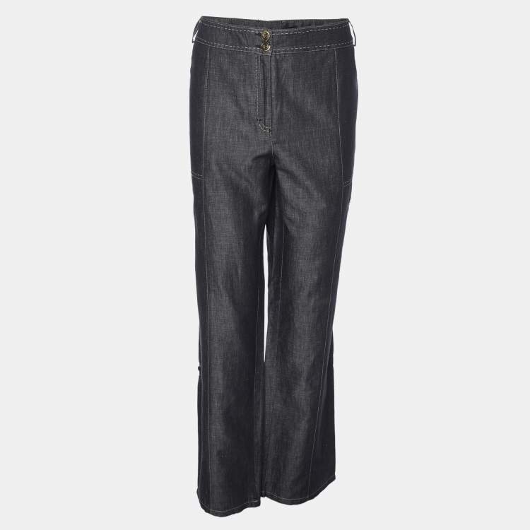 Pre Owned Elena Miro Blue Linen Blend Pants XXL