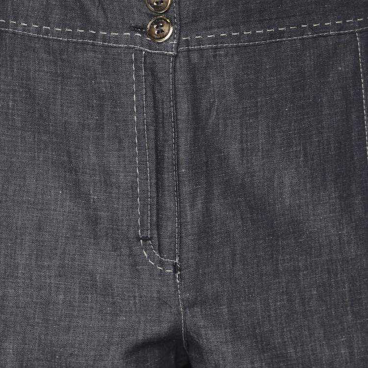 Pre Owned Elena Miro Blue Linen Blend Pants XXL