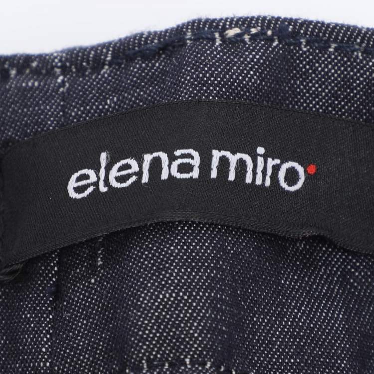 Pre Owned Elena Miro Blue Linen Blend Pants XXL