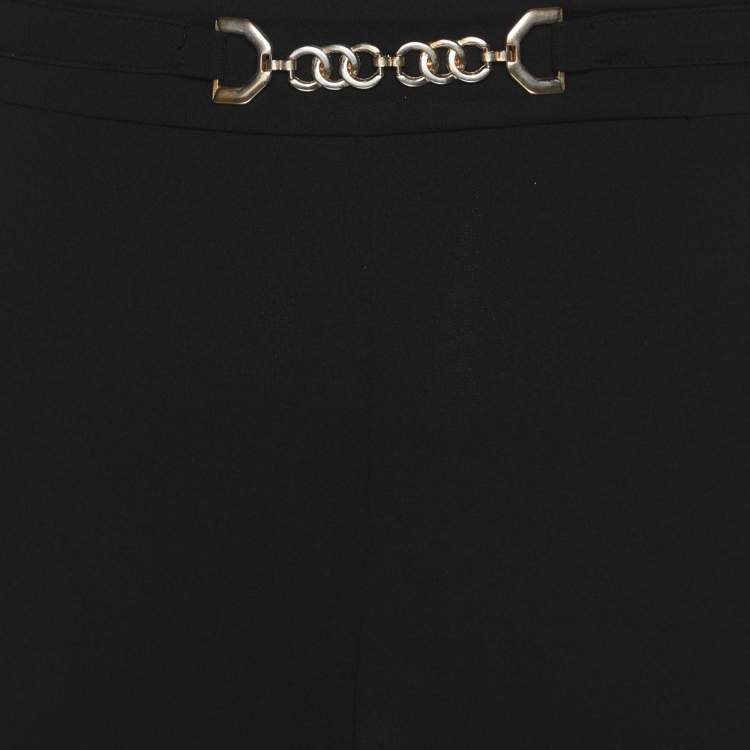 Pre Owned Elena Miro Black Jersey Embellished Pants XXL