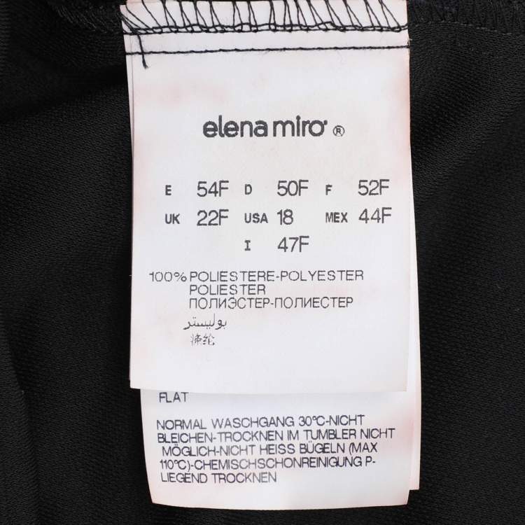 Pre Owned Elena Miro Black Jersey Embellished Pants XXL