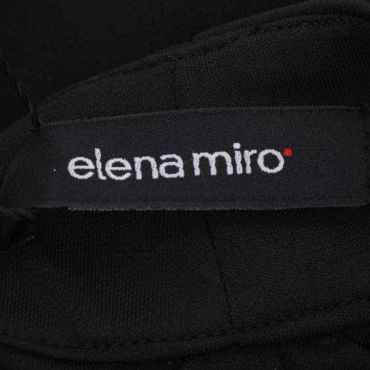 Pre Owned Elena Miro Black Jersey Embellished Pants XXL