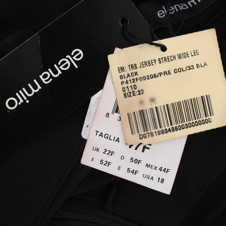 Pre Owned Elena Miro Black Jersey Embellished Pants XXL