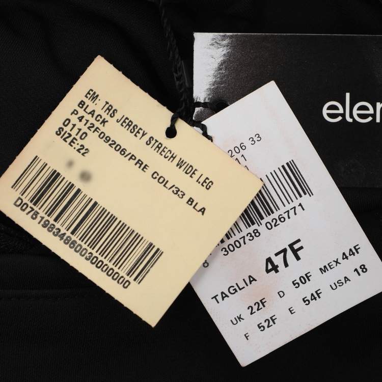 Pre Owned Elena Miro Black Jersey Embellished Pants XXL