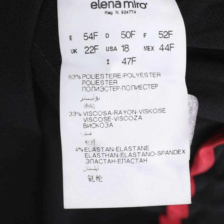 Pre Owned Elena Miro Black Jersey Pants XXL