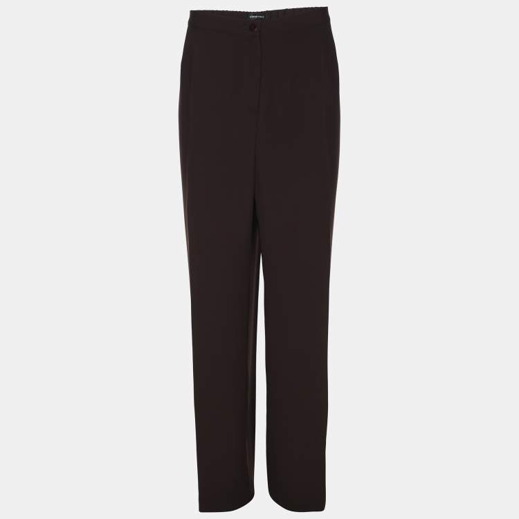 Pre Owned Elena Miro Brown Crepe Pants XXL