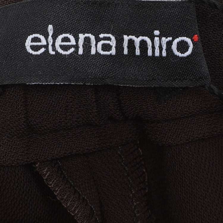 Pre Owned Elena Miro Brown Crepe Pants XXL