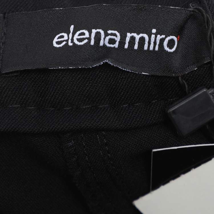 Pre Owned Elena Miro Black Jersey Straight Pants XXL