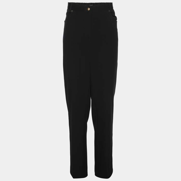 Pre Owned Elena Miro Black Jersey Straight Pants XXL
