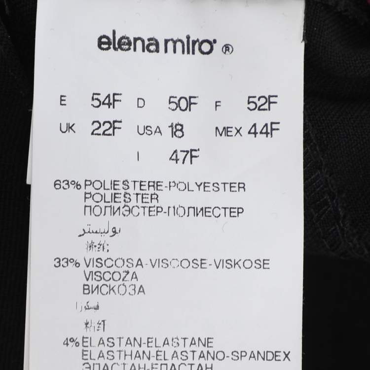 Pre Owned Elena Miro Black Jersey Straight Pants XXL