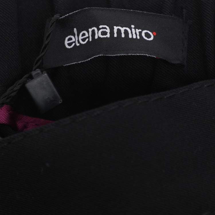 Pre Owned Elena Miro Black Jersey Straight Pants XXL