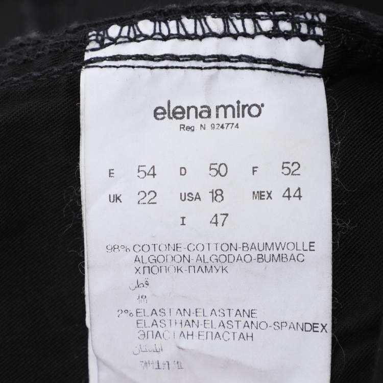 Pre Owned Elena Miro Black Denim Jeans XXL