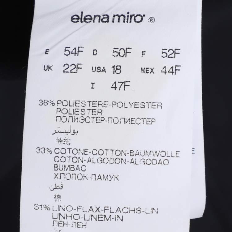 Pre Owned Elena Miro Navy Blue Cotton Pants XXL