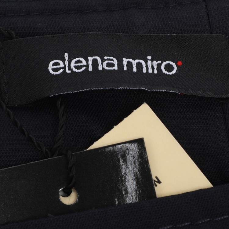 Pre Owned Elena Miro Navy Blue Cotton Pants XXL