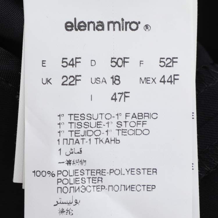 Pre Owned Elena Miro Navy Blue Crepe Straight Pants XXL