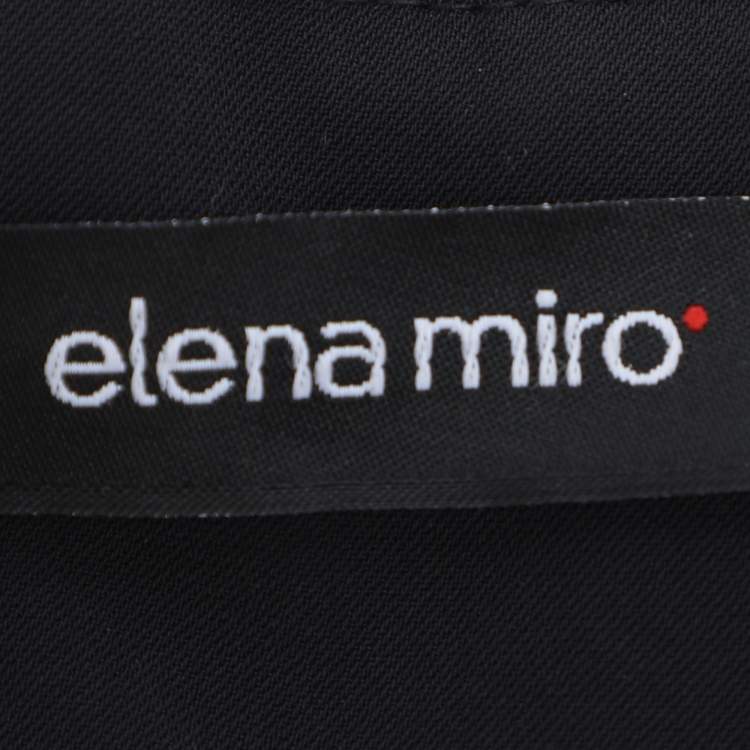 Pre Owned Elena Miro Navy Blue Crepe Straight Pants XXL