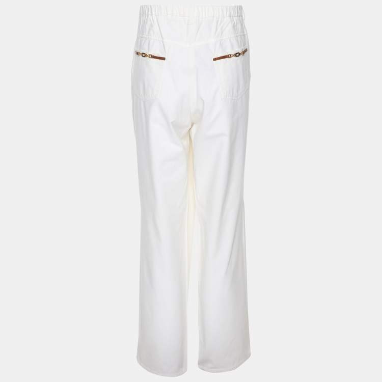 Pre Owned Elena Miro White Jersey Pants XXL