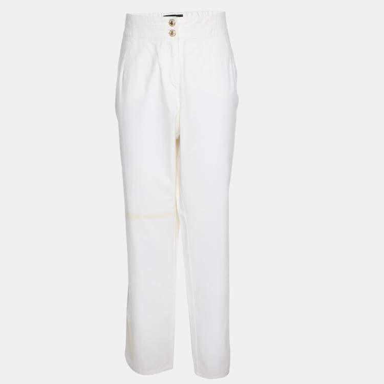 Pre Owned Elena Miro White Jersey Pants XXL