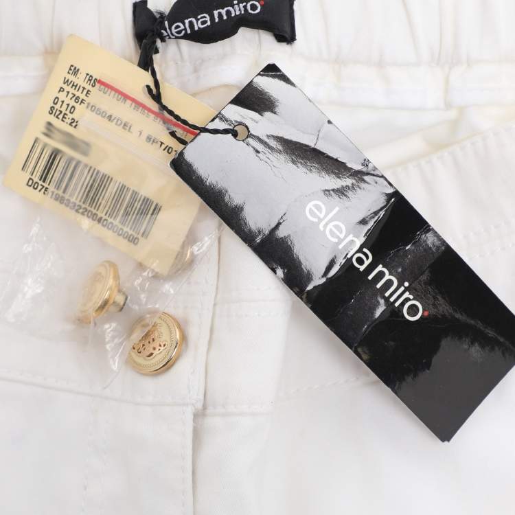 Pre Owned Elena Miro White Jersey Pants XXL