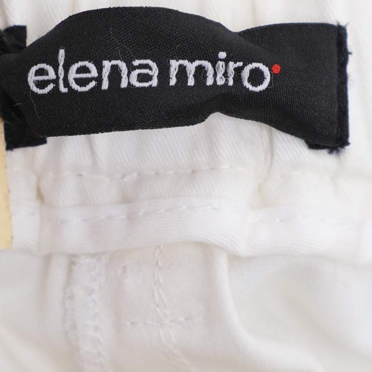 Pre Owned Elena Miro White Jersey Pants XXL
