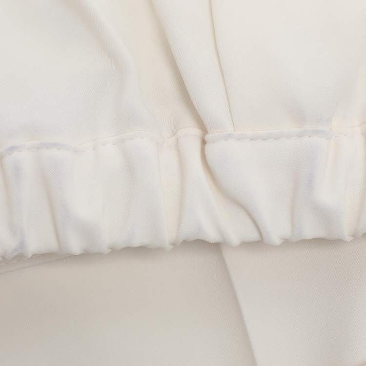 Pre Owned Elena Miro Cream Satin Straight Leg Trousers XL