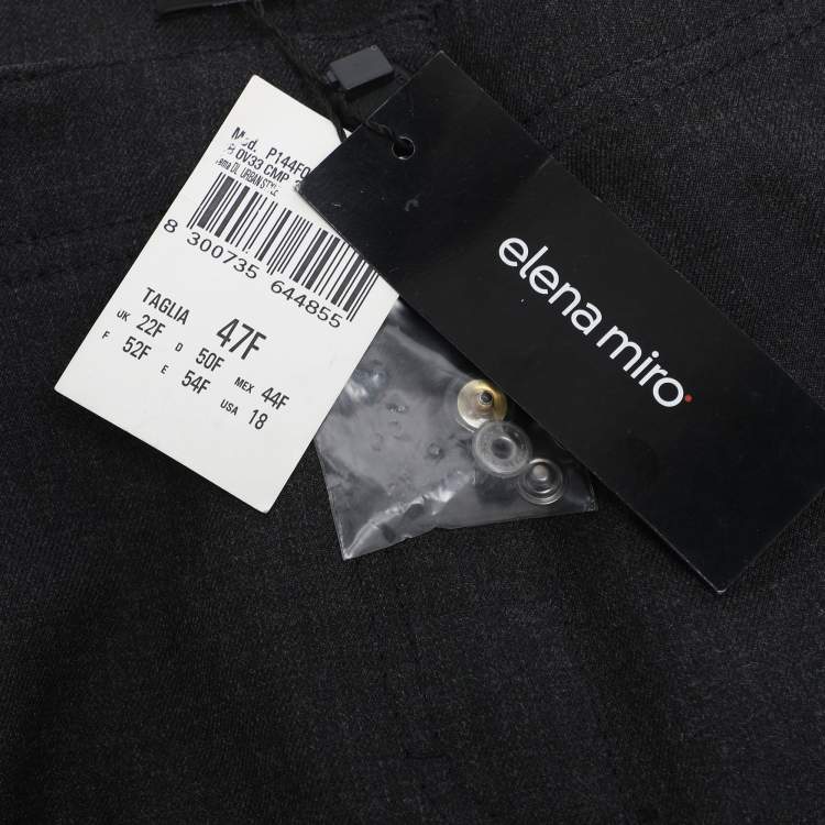 Pre Owned Elena Miro Dark Grey Wool Trouser XXL