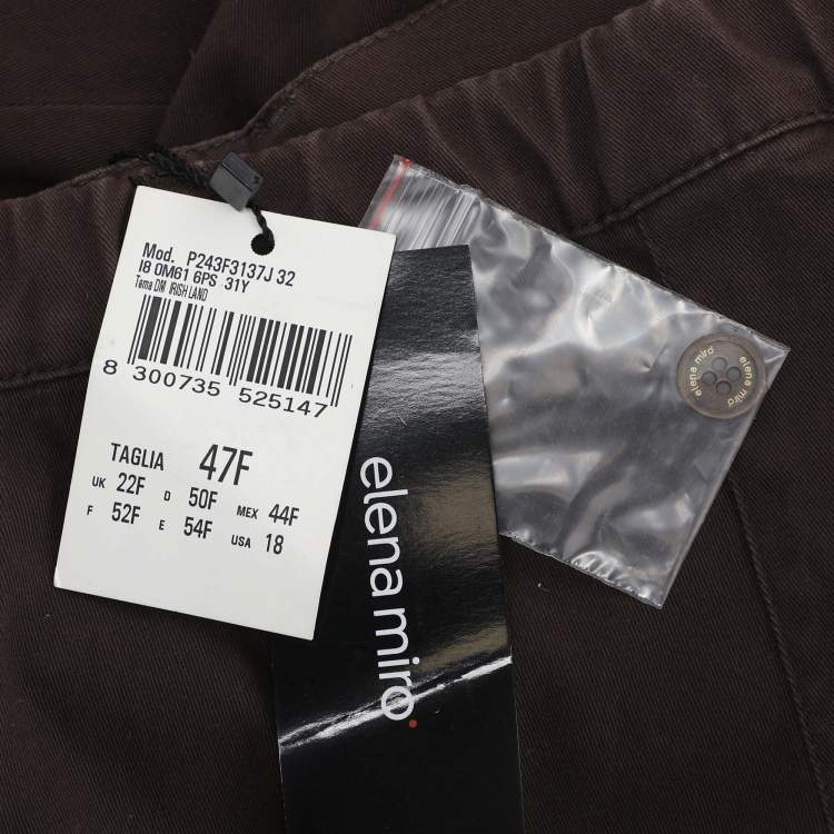 Pre Owned Elena Miro Grey Cotton Pants XXL