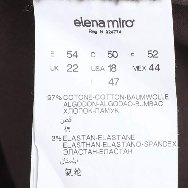 Pre Owned Elena Miro Grey Cotton Pants XXL