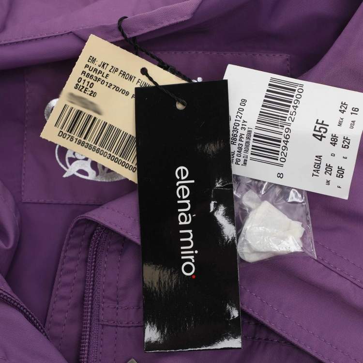 مملوكة مسبقًا Elena Miro Purple Cotton Nylon Jacket XL