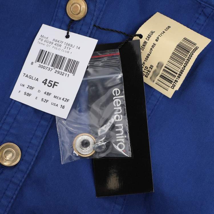 Pre Owned Elena Miro Blue Denim Shirt Jacket XL
