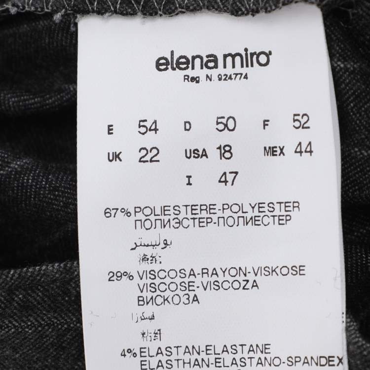 Pre Owned Elena Miro Dark Grey Jersey Trousers XXL