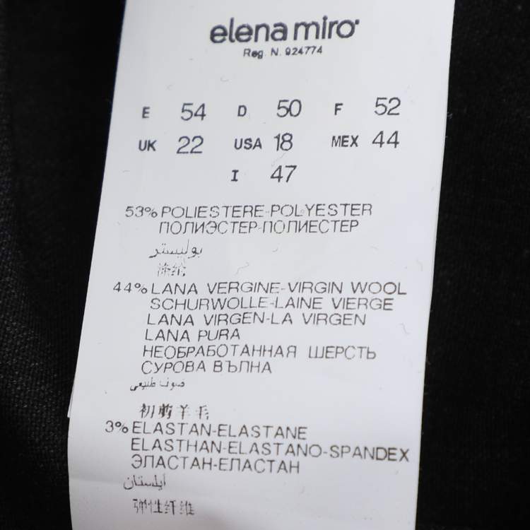 Pre Owned Elena Miro Dark Grey Wool Blend Trousers XXL