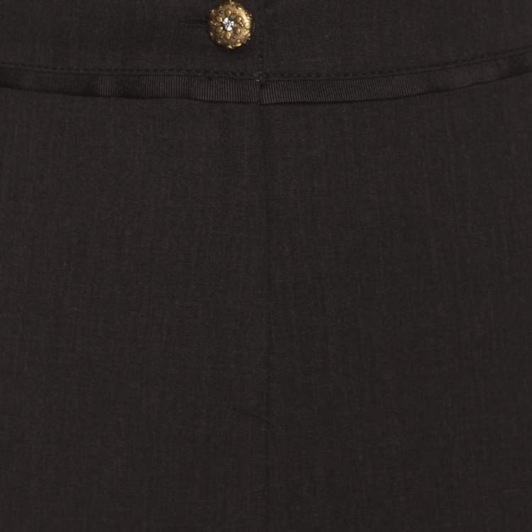 Pre Owned Elena Miro Dark Grey Wool Blend Trousers XXL