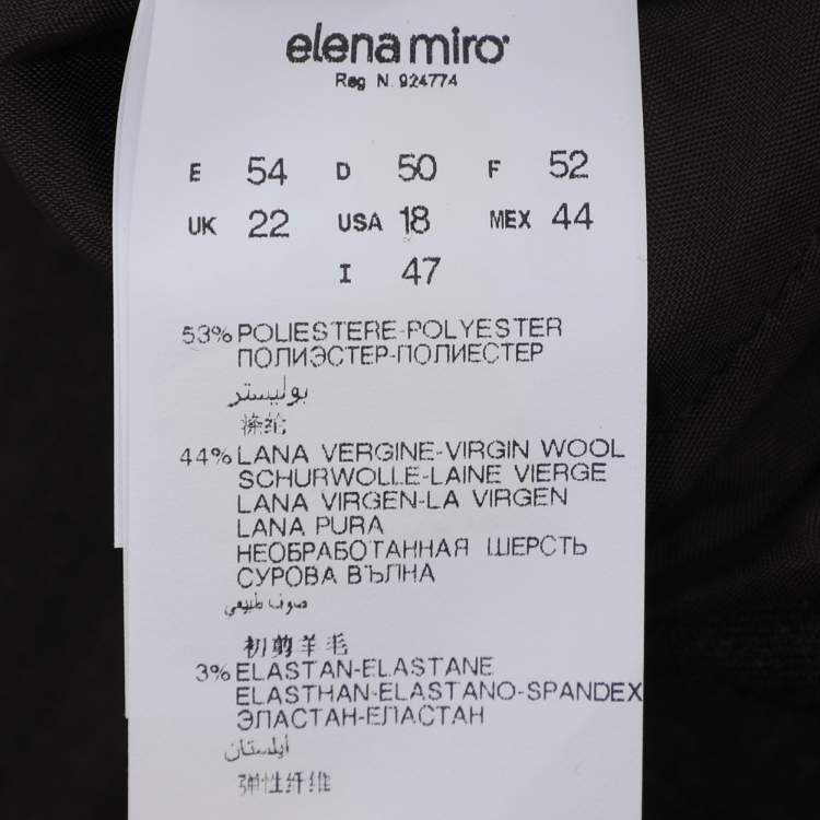 Pre Owned Elena Miro Dark Grey Wool Blend Trousers XXL