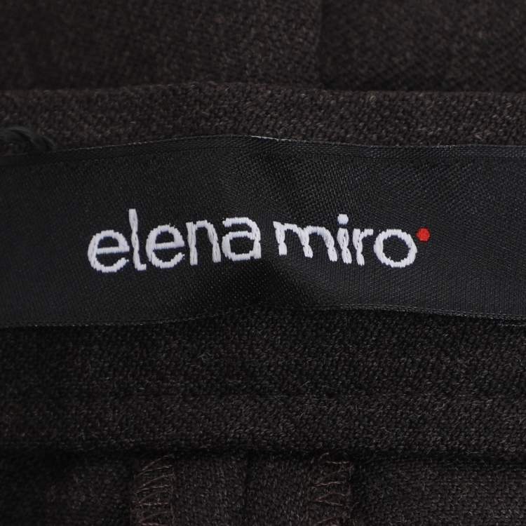 Pre Owned Elena Miro Dark Grey Wool Blend Trousers XXL