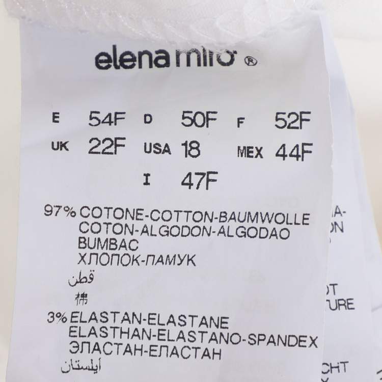 Pre Owned Elena Miro White Denim Jeans XXL