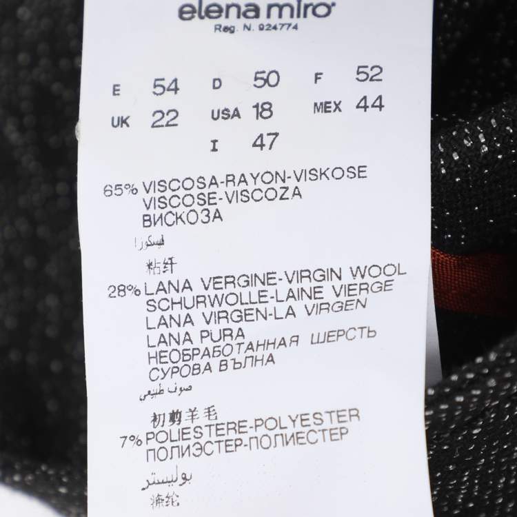 Pre Owned Elena Miro Dark Grey Wool Blend Trousers XXL