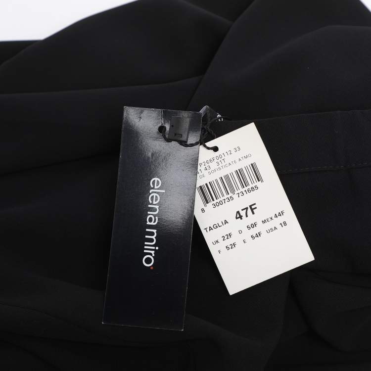 Pre Owned Elena Miro Black Crepe Trousers XXL