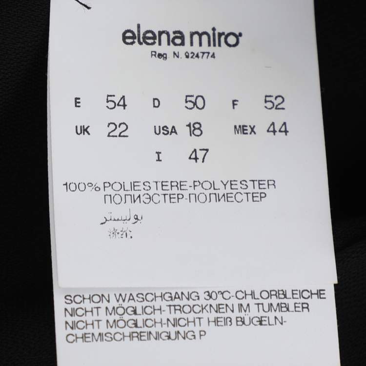 Pre Owned Elena Miro Black Crepe Trousers XXL